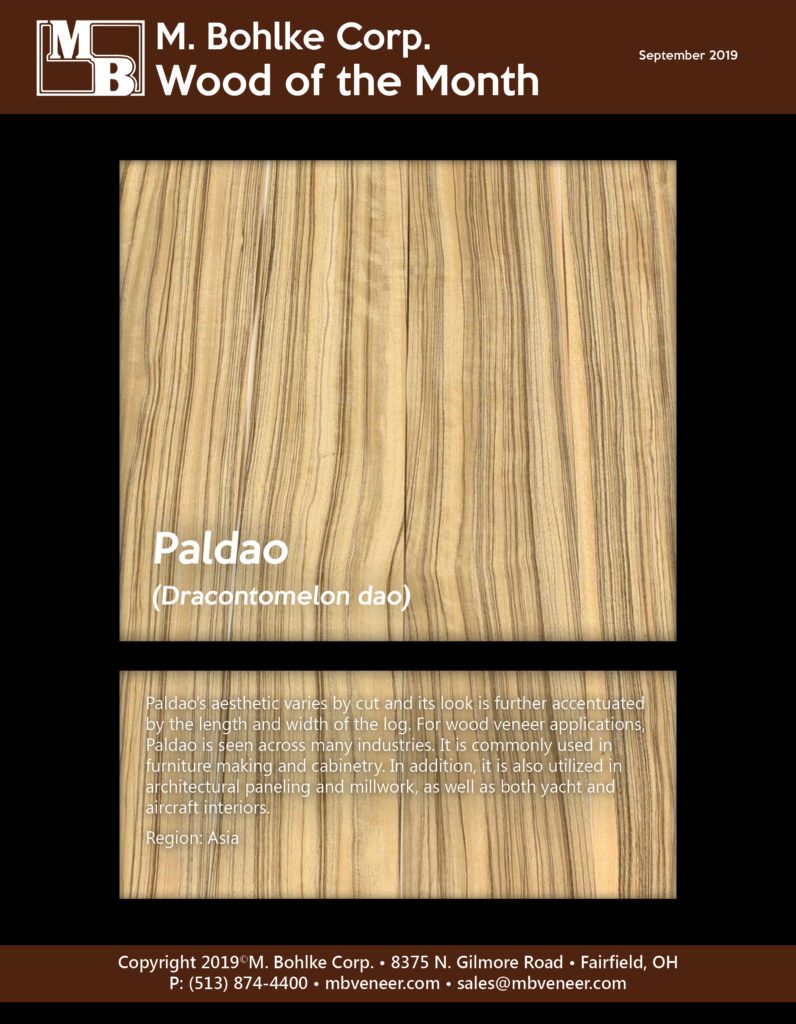 Paldao wood veneer M. Bohlke Veneer Wood of the Month September 2019.