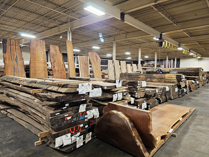 M. Bohlke Lumber live edge slabs selection.